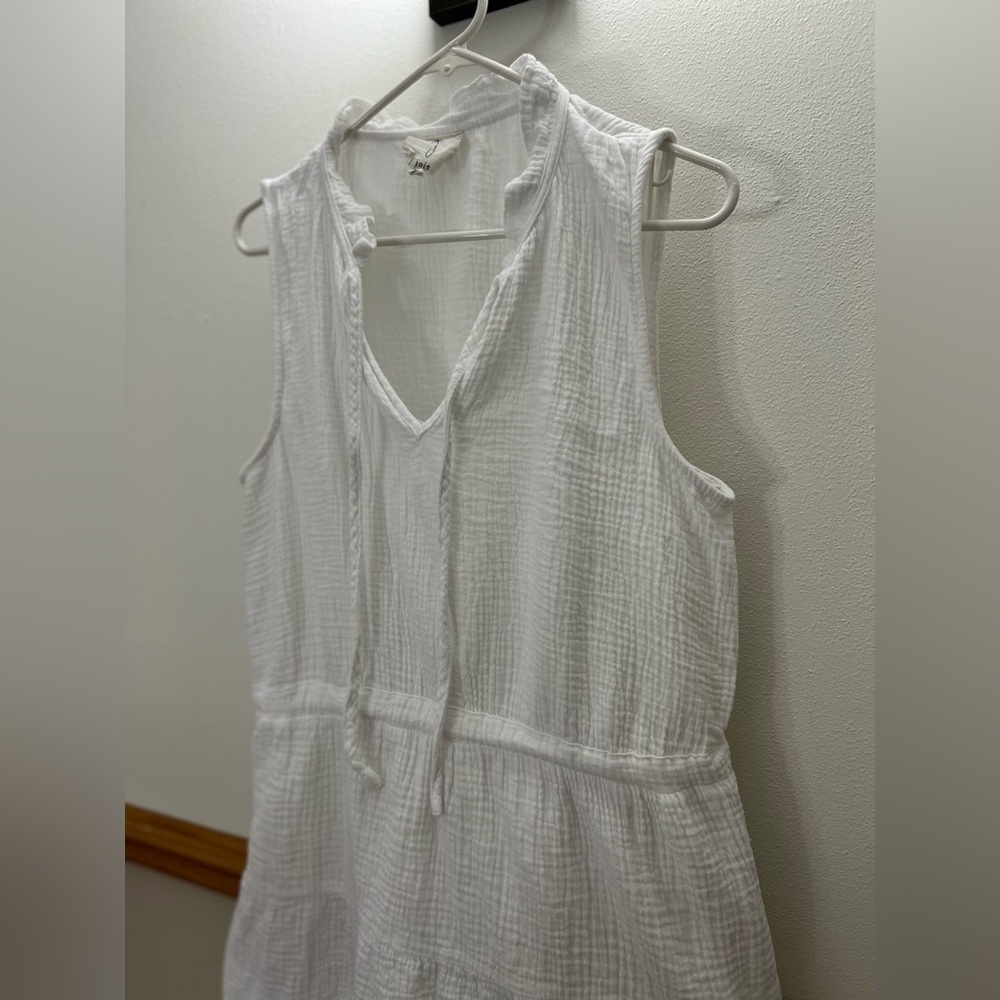 Joie White Sleeveless Tiered Midi Dress - Picture 5 of 7